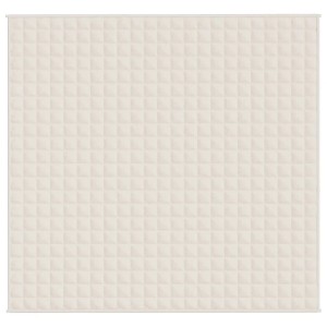 Hellcremefarbene Gewichtsdecke (220x235 cm, 15 kg) mit quadratischer Steppung.