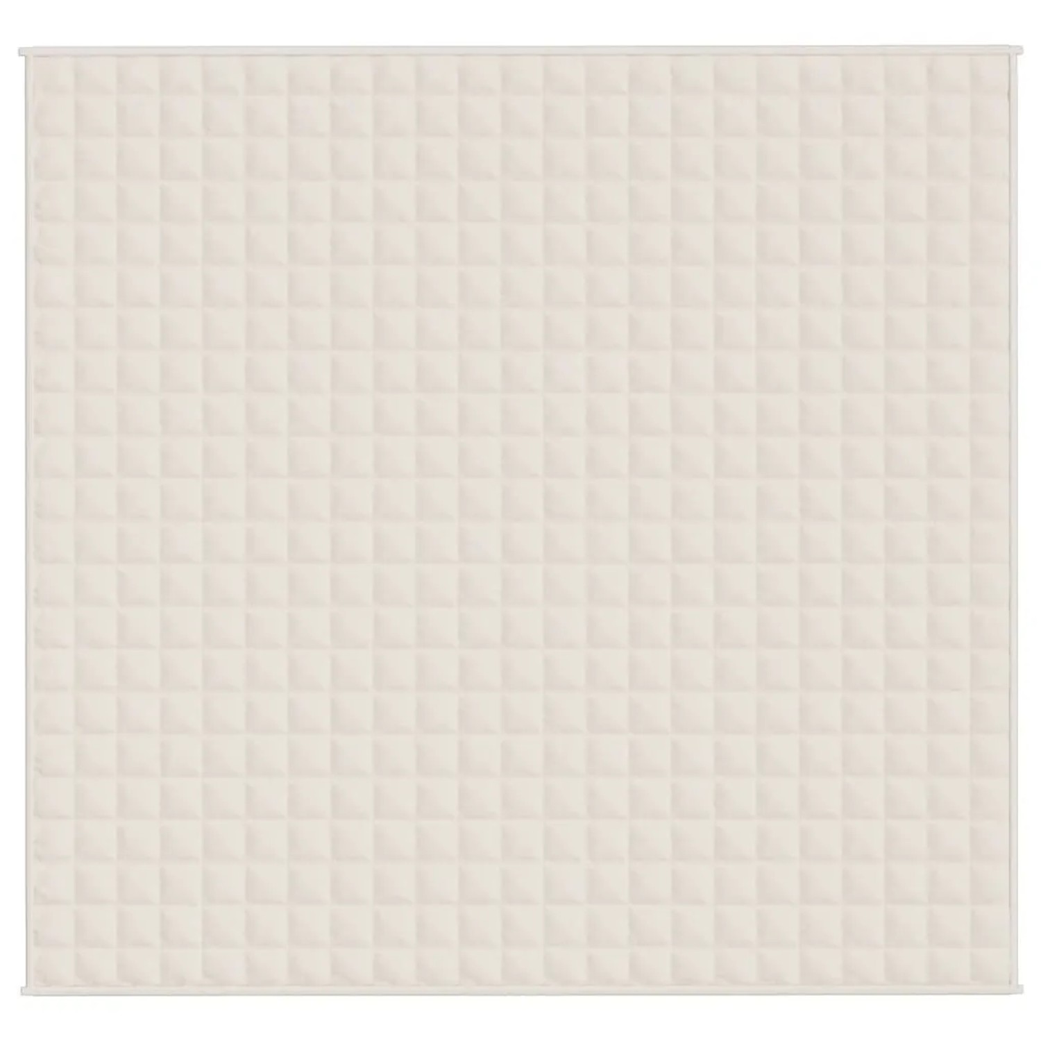 Hellcremefarbene Gewichtsdecke (220x235 cm, 15 kg) mit quadratischer Steppung.