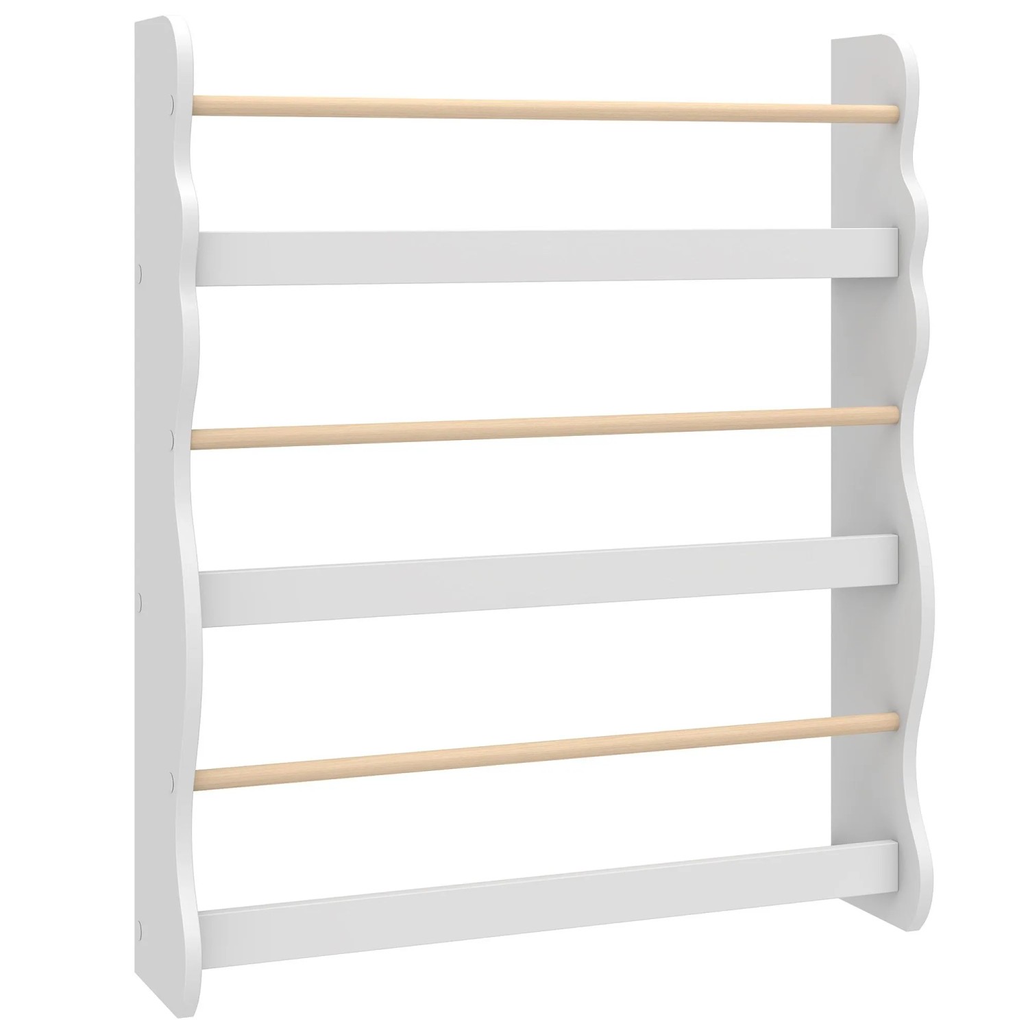 AIYAPLAY Kinderbücherregal Spanplatte Melaminpapier 60 x 15 x 73 cm Weiß
