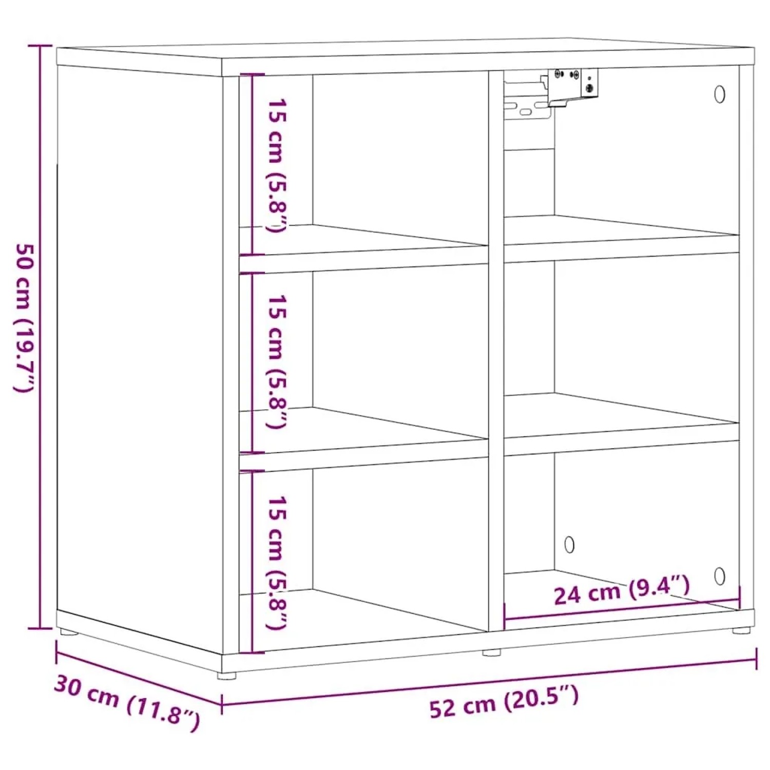 vidaXL Schuhschrank Altholz-Optik 52x30x50 cm 857033_9