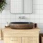 vidaXL Aufsatzwaschbecken Braun und Blau Oval 59x40x14 cm Keramik 155100_2