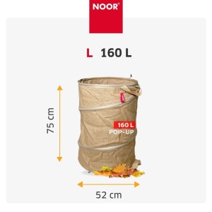 NOOR Gartensack POP-UP Jute - Gartenabfallsack - Natur 160 l