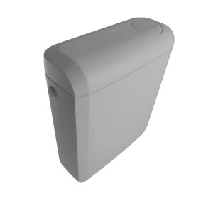 Weißer Sanitop-Wingenroth Aufputzspülkasten Super 6 mit 2-Mengentechnik.