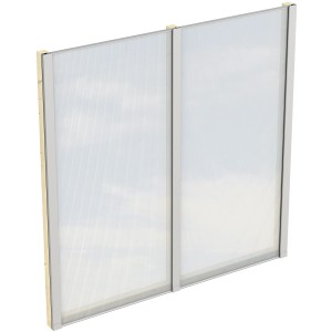 Skan Holz Seitenwand mit Polycarbonatplatten, 205x200 cm, Fichte Natur für Terrassenüberdachung.