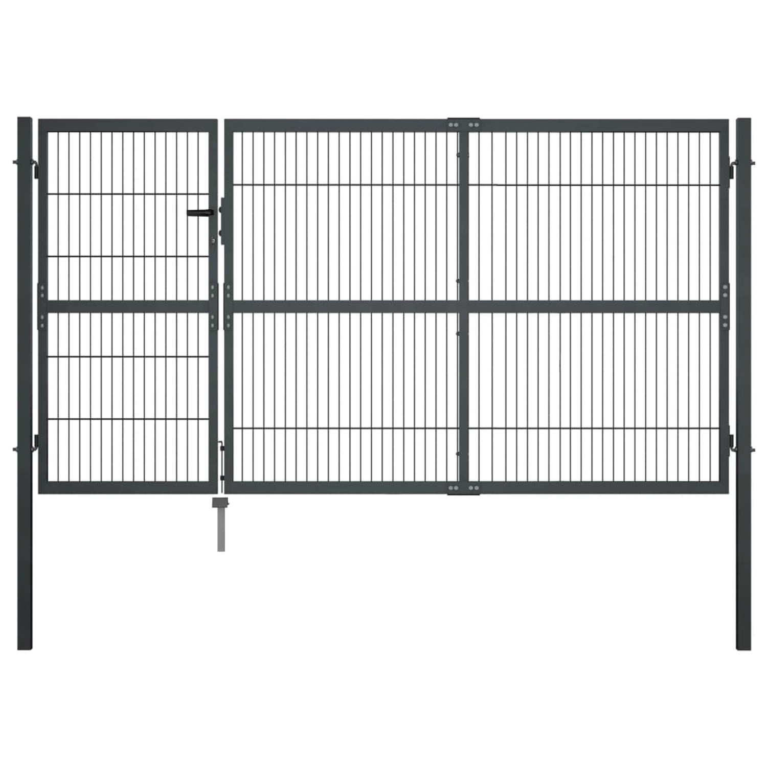 vidaXL Gartentor mit Pfosten Stahl 350x140 cm Anthrazit 144401 günstig online kaufen