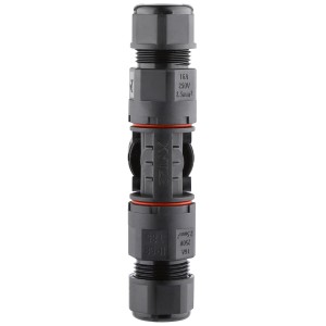 Wasserdichter Stecker IP68, 3 x 1,0-2,5 mm², für sichere Kabelverbindungen im Außenbereich.