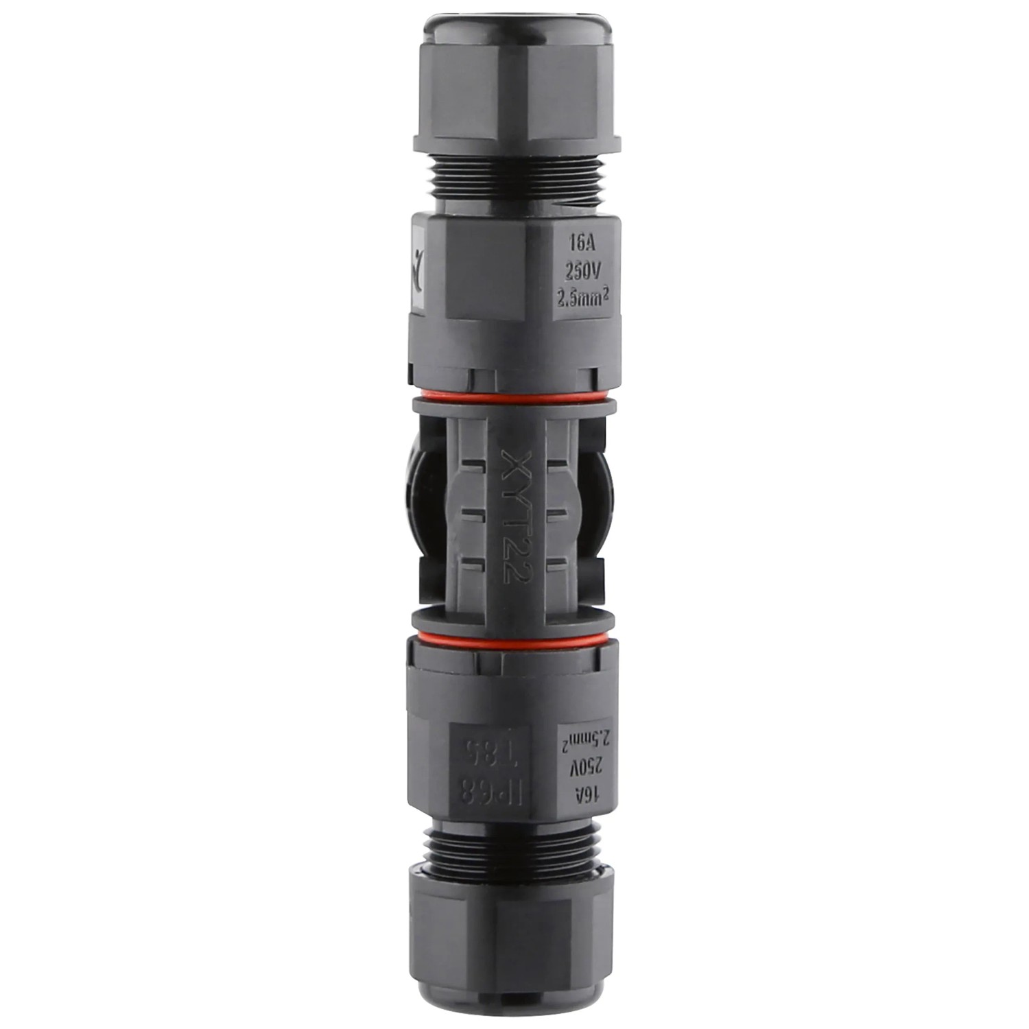 Wasserdichter Stecker IP68, 3 x 1,0-2,5 mm², für sichere Kabelverbindungen im Außenbereich.