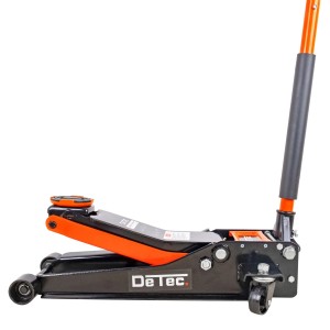 DeTec. Hydraulischer Wagenheber 3t, orange, mit Doppelkolben und 50 cm Hubhöhe.