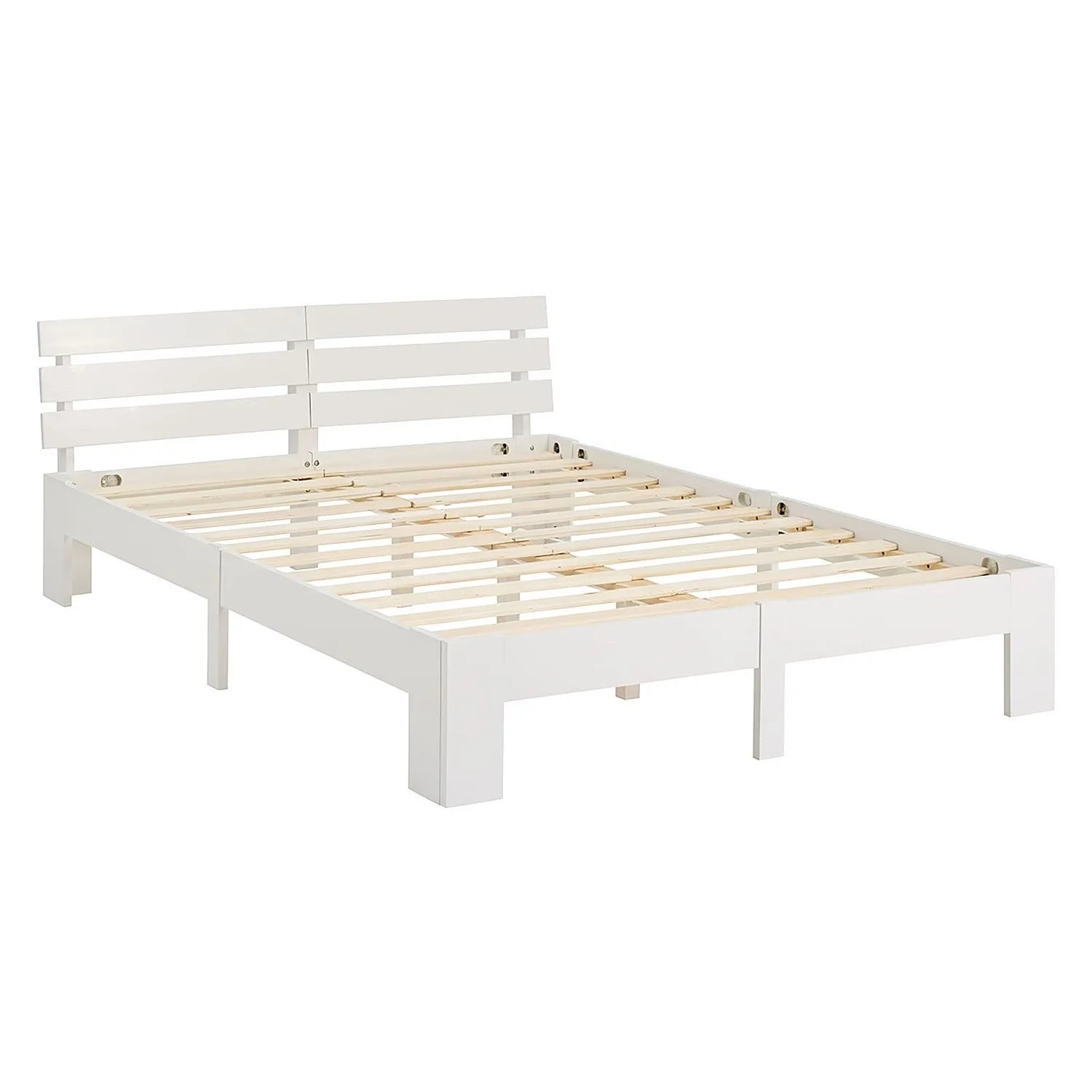 Homestyle4u Holzbett 180x200 mit Federkernmatratze in Weiß 3331