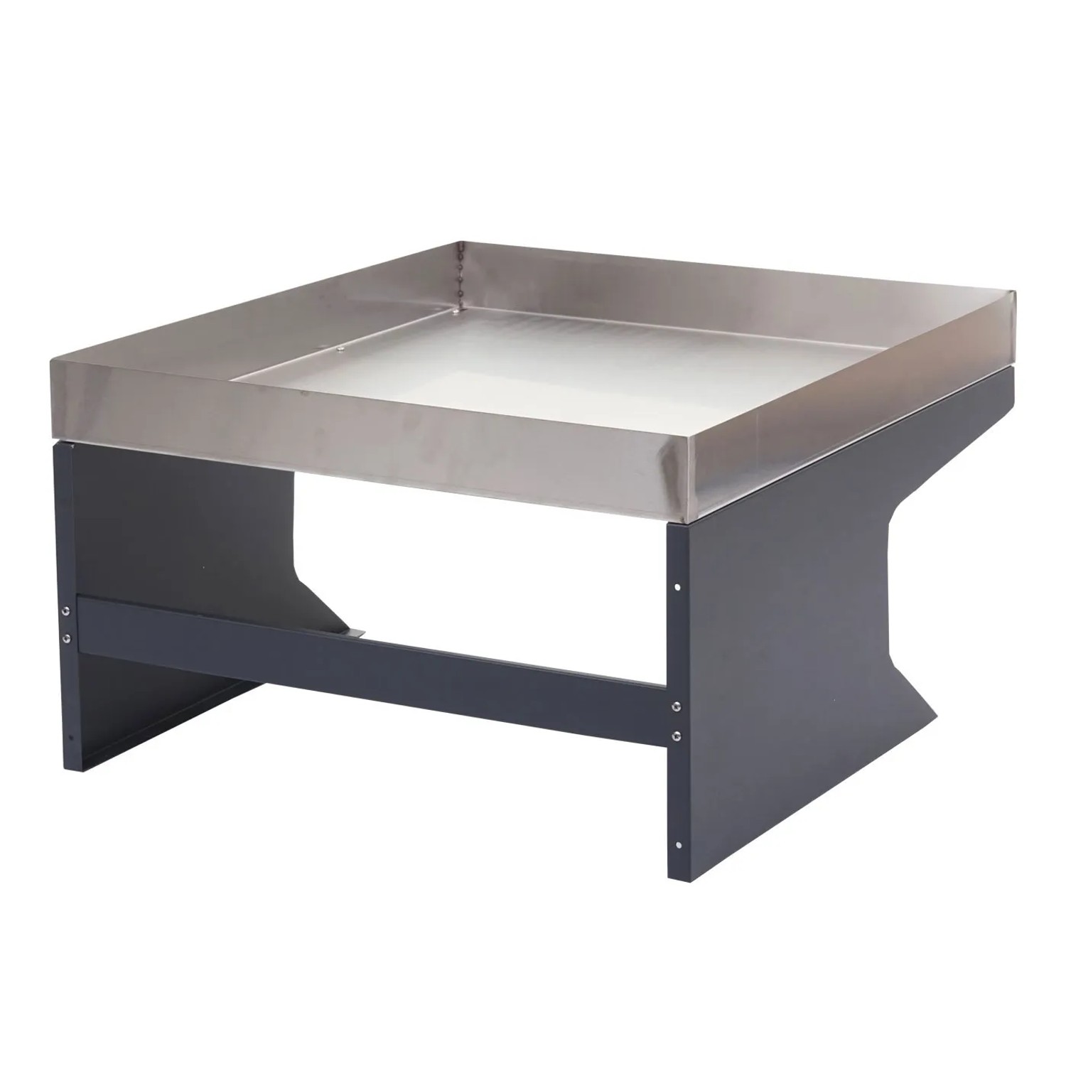 MCW Mähroboter-Garage G60, Edelstahl anthrazit, mit Pflanzkasten.