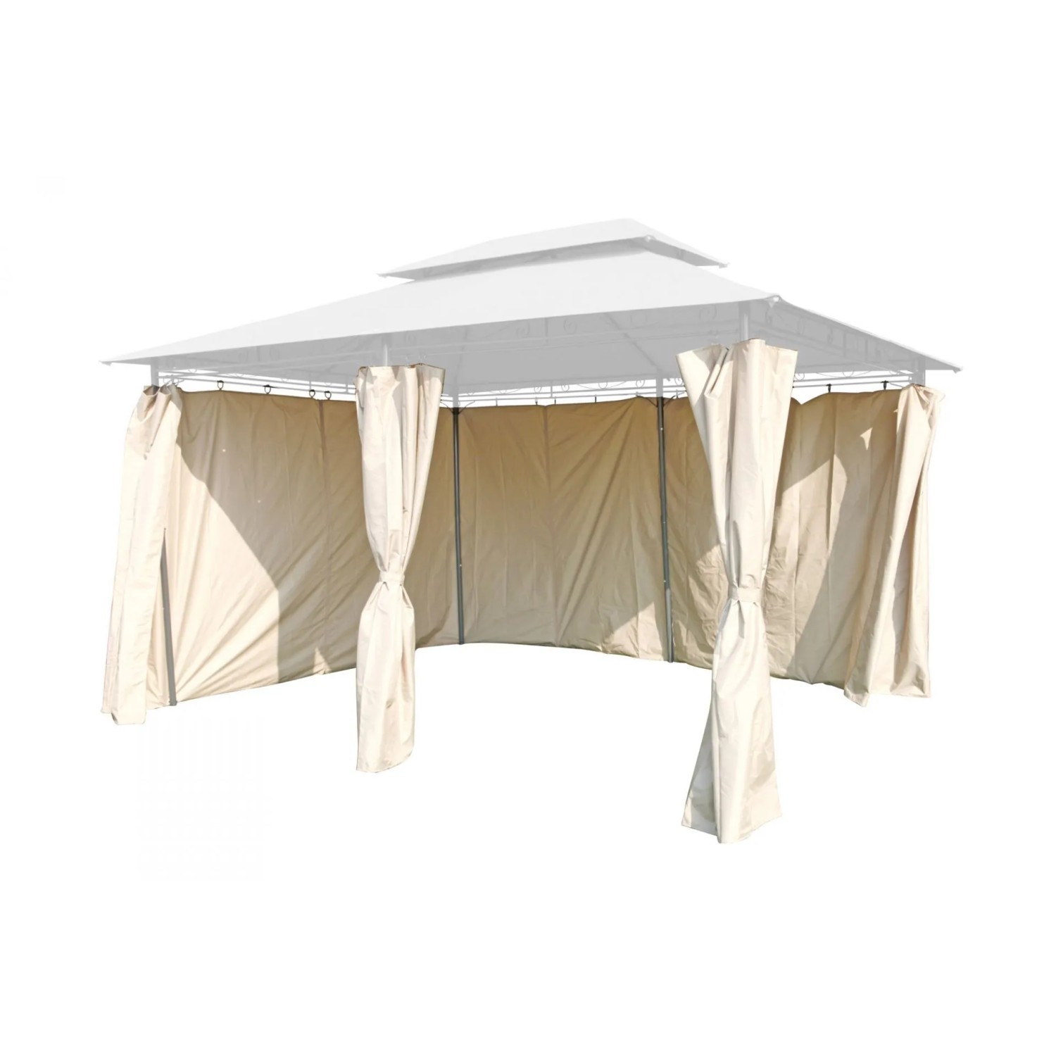 Lex 6er Seitenteile Set Pavillon 4x3m Gartenpavillon Seitenwand Sichtschutz Robust Beige