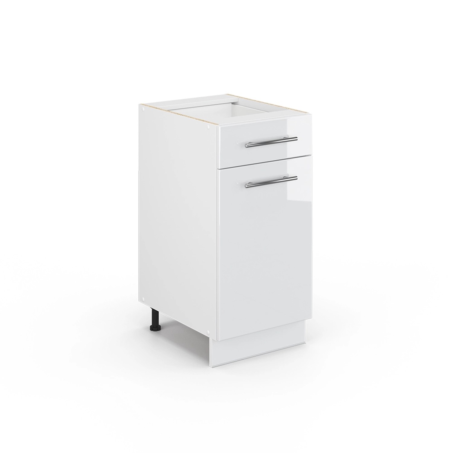 Thumbnail - Vicco Küchenunterschrank Fame-Line Weiß Hochglanz/Weiß 40 cm ohne Arbeitsplatte