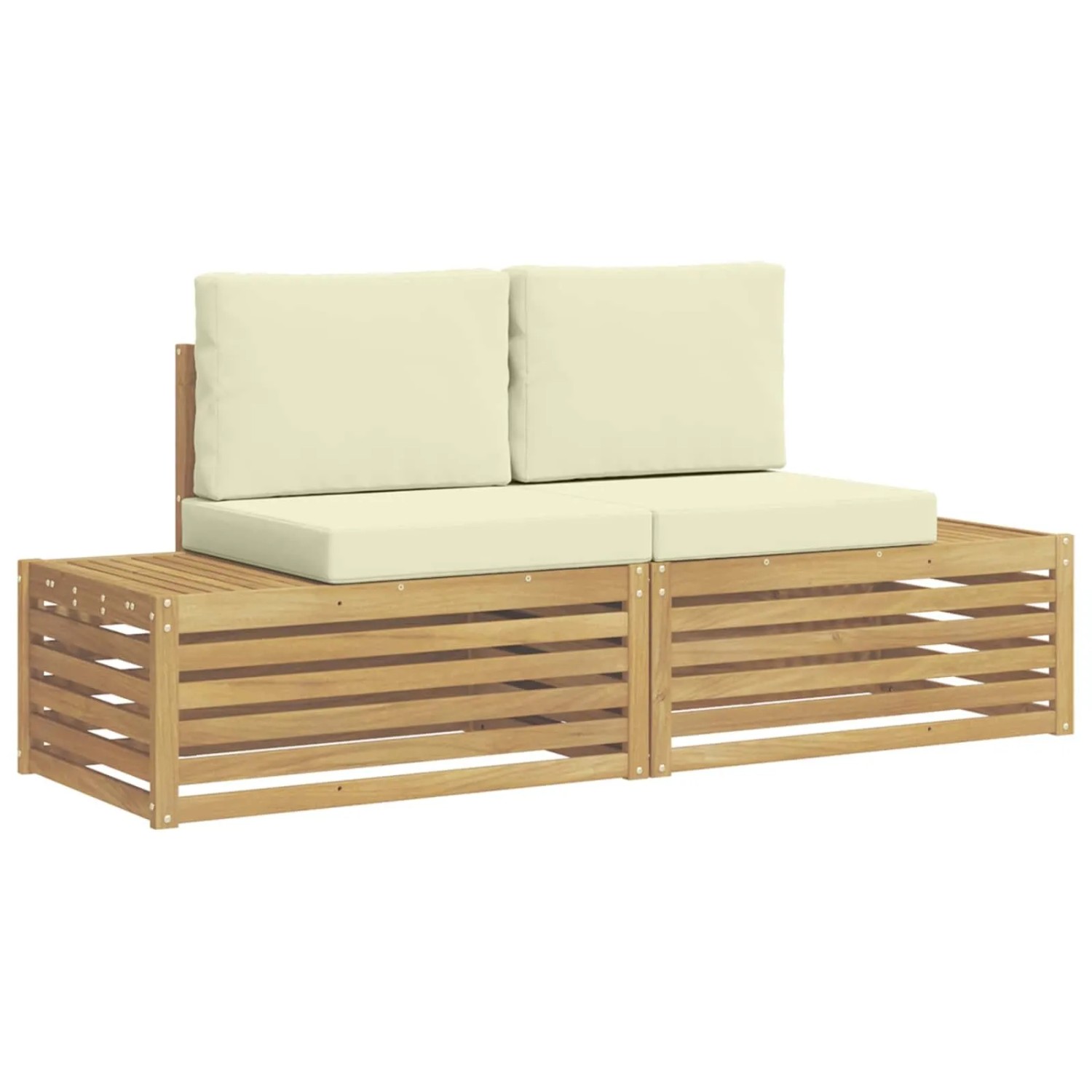 vidaXL Outdoor-Sofagarnitur Weiß 182,5 x 63 x 73 cm Polyester 3392455