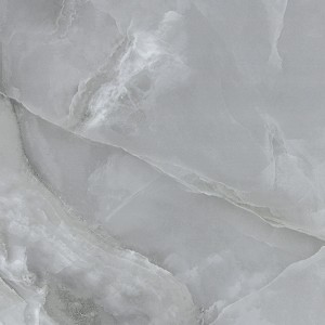 Feinsteinzeug Bodenfliese Opium Grau, 60x60 cm, polierte Marmor Optik für Innenräume.