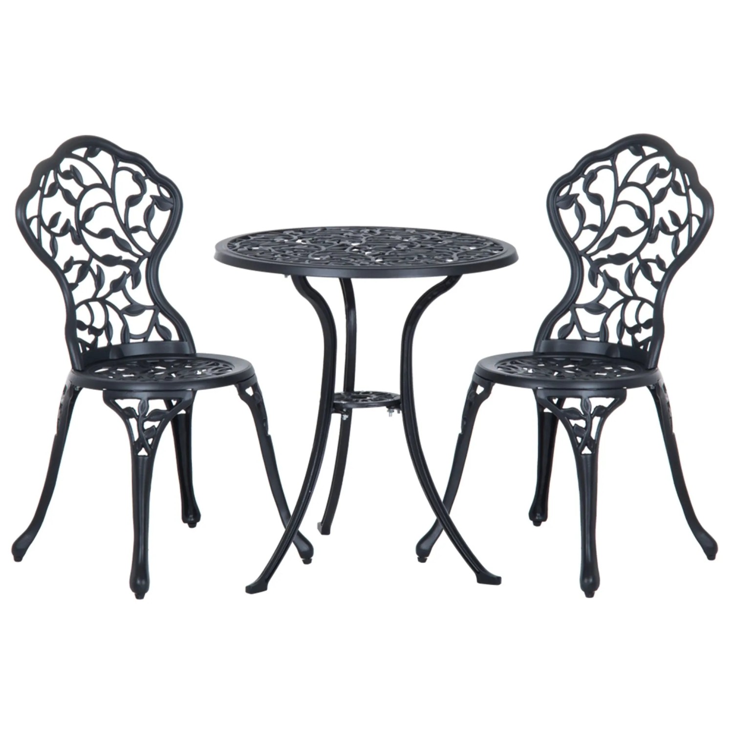 Furnicato Bistroset Für 2 Personen Balkonmöbel Set Bistrotisch Mit 2 Stühlen Schwarz