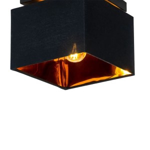 Moderne QAZQA Deckenleuchte VT 1 in Schwarz/Gold für stimmungsvolle Beleuchtung.
