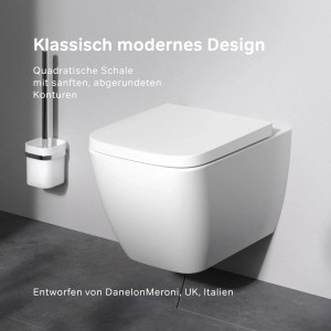 AM.PM Wand WC mit Softclosing Sitzabdeckung Gem Spülrandlos Toilette Hänge WC CGA1901PSC Aquaspin