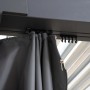 Sunjoy Vorhang für Matterhorn Pergola, grauer Stoff mit Reißverschluss und Haken zur Befestigung.