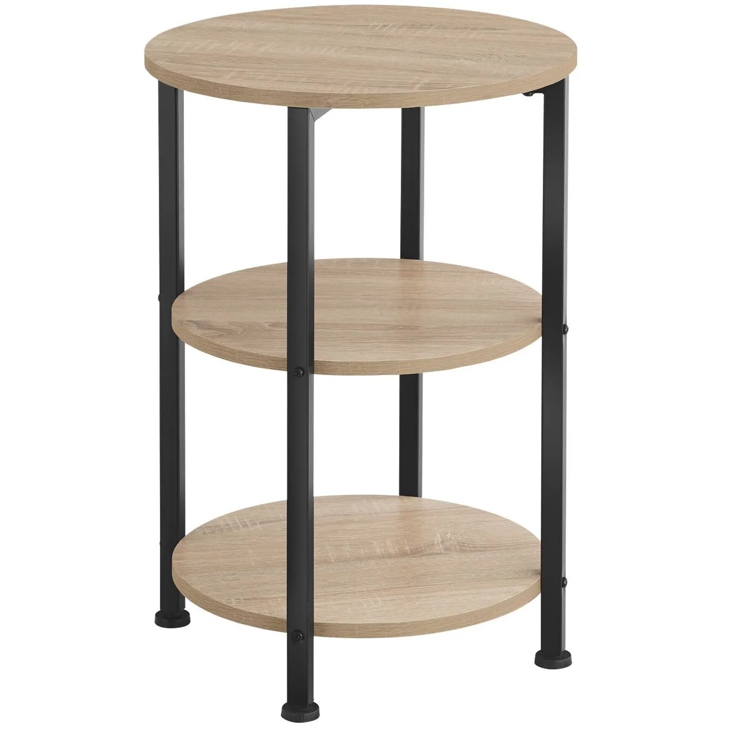 Tectake Beistelltisch Colchester Industrial Style Holz und Stahl  40 x 40 x 61 cm Industrial Holz Hell  Eiche Sonoma