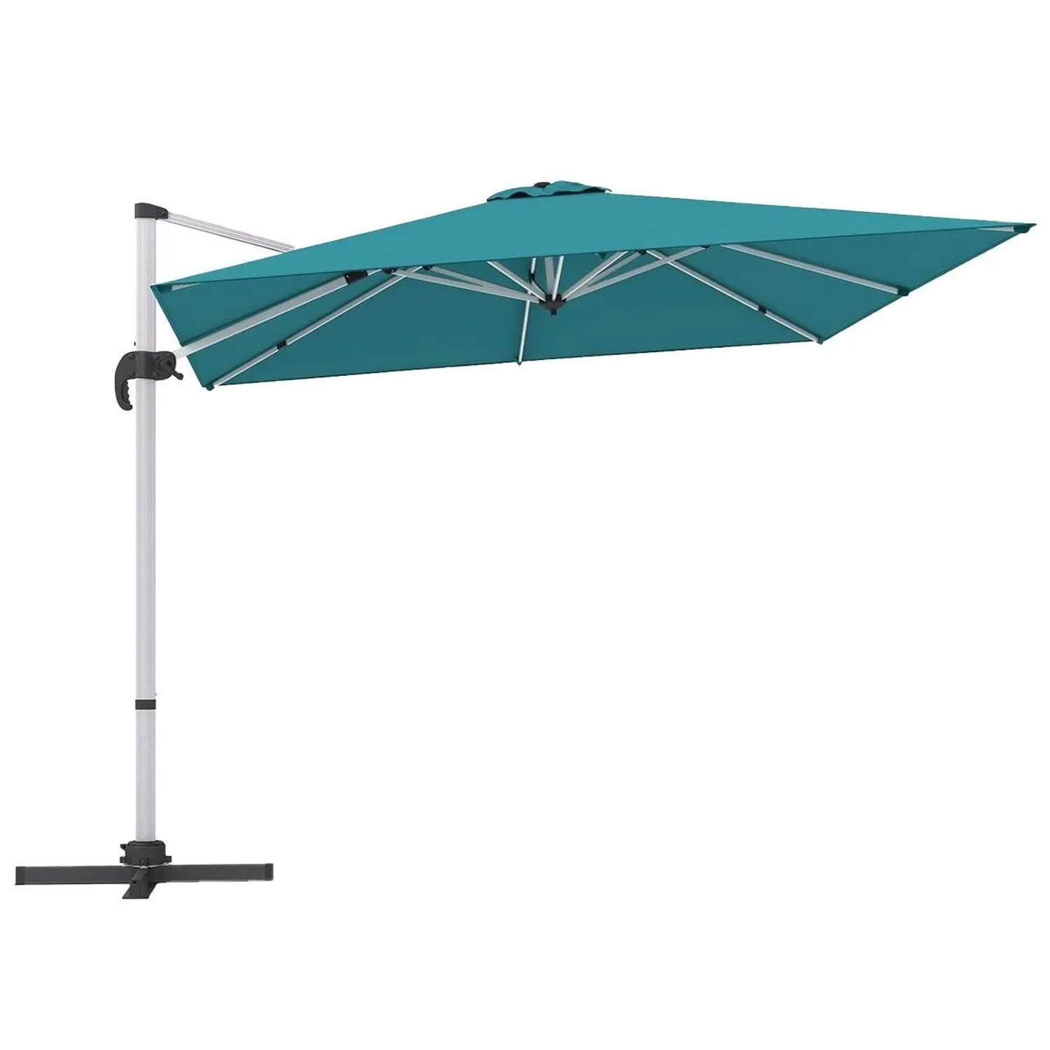 COSTWAY Sonnenschirm Rechteckig 300 x 300 cm Großer Ampelschirm Blau