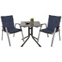 4er Set Beautissu Loft NL Niederlehner Auflagen, 100x50x6cm, Dunkelblau, für Gartenstühle.