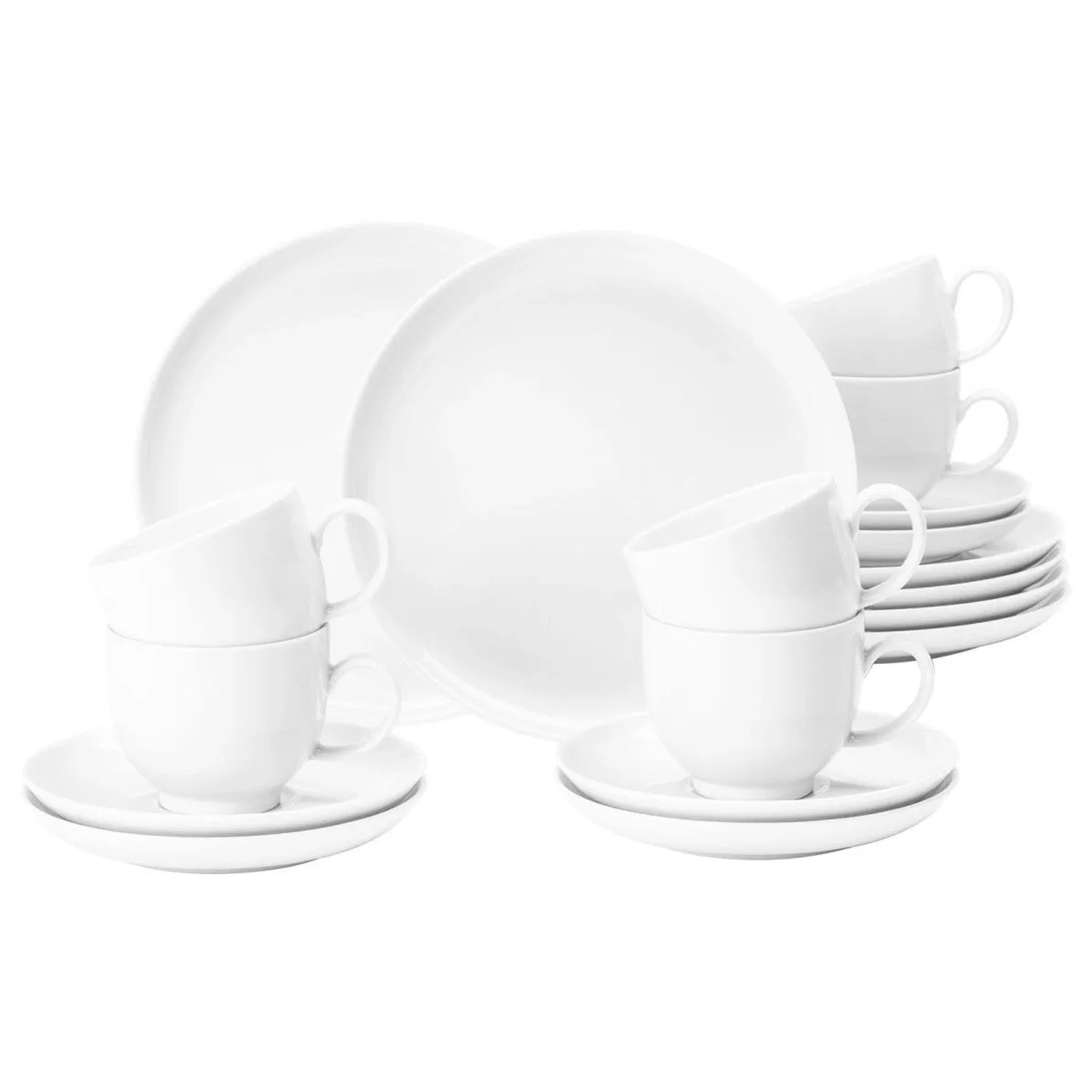 Seltmann Weiden Lido Weiß Kaffeeservice 18-teilig Rund