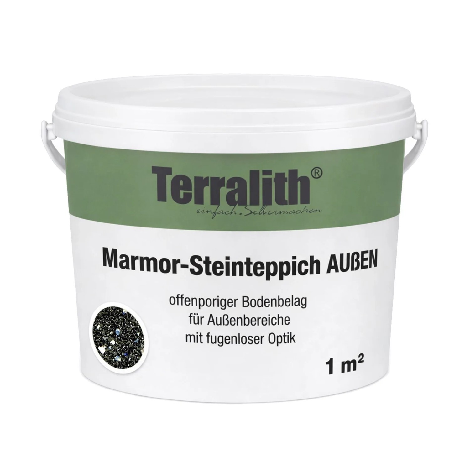 Terralith Edelsteinteppich Sodalith Nero 1 m² Außen