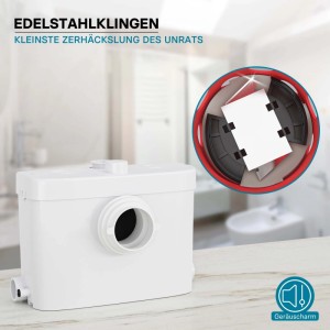 Wiltec Xpotool 3/1Kleinhebeanlage 450W Front Hebeanlage Häcksler Schmutzwasser Fäkalien