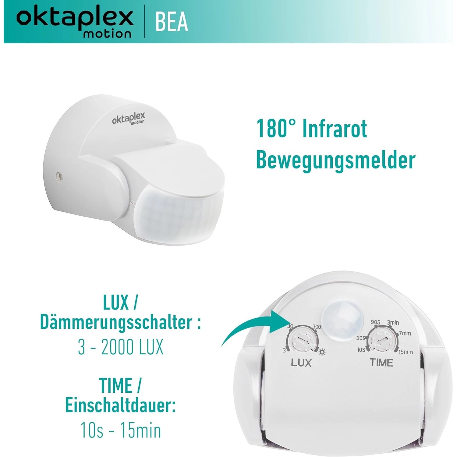 Oktaplex Bewegungsmelder Außen IP65 180° Schwenkbar 12m Weiß Kaufen Bei OBI