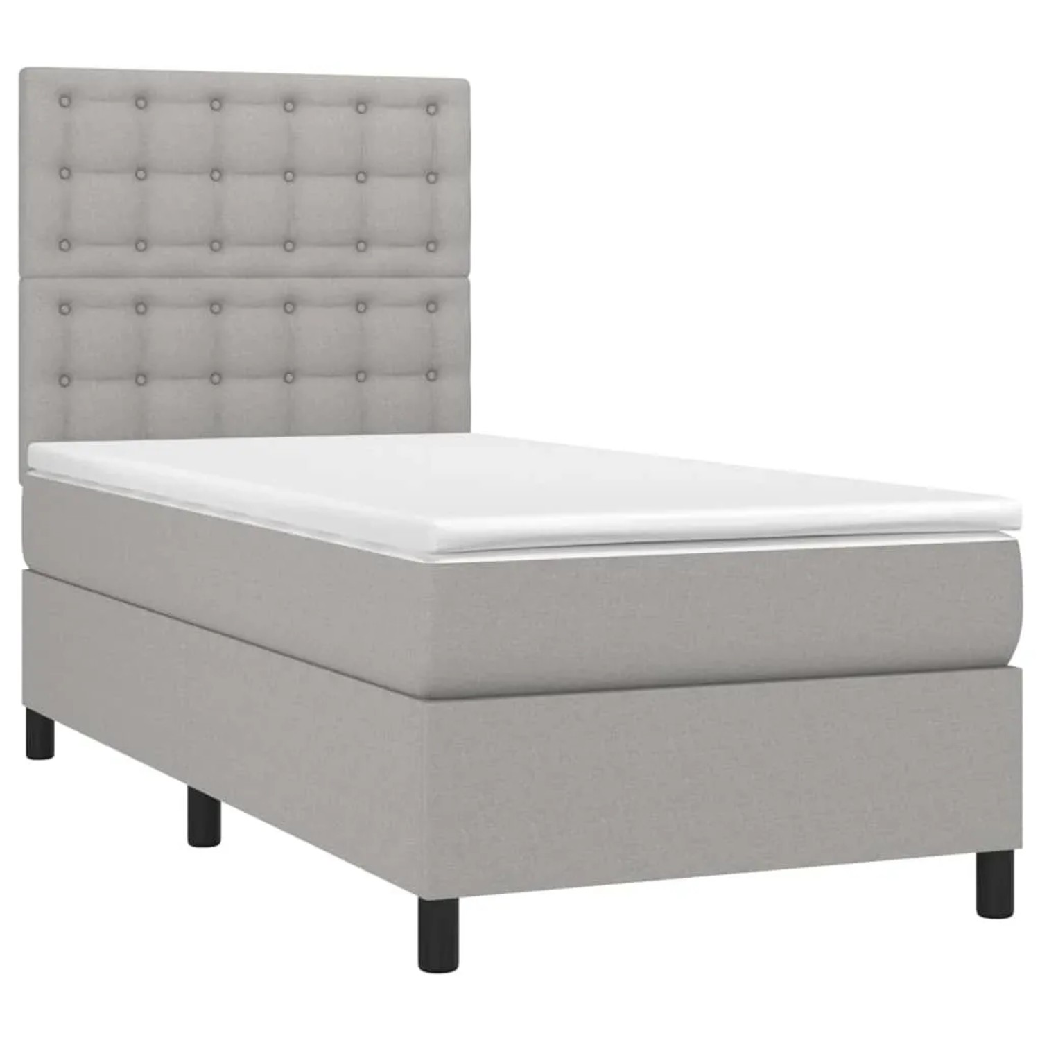 vidaXL Boxspringbett mit Matratze Hellgrau 100x200 cm Stoff 3142073 günstig online kaufen