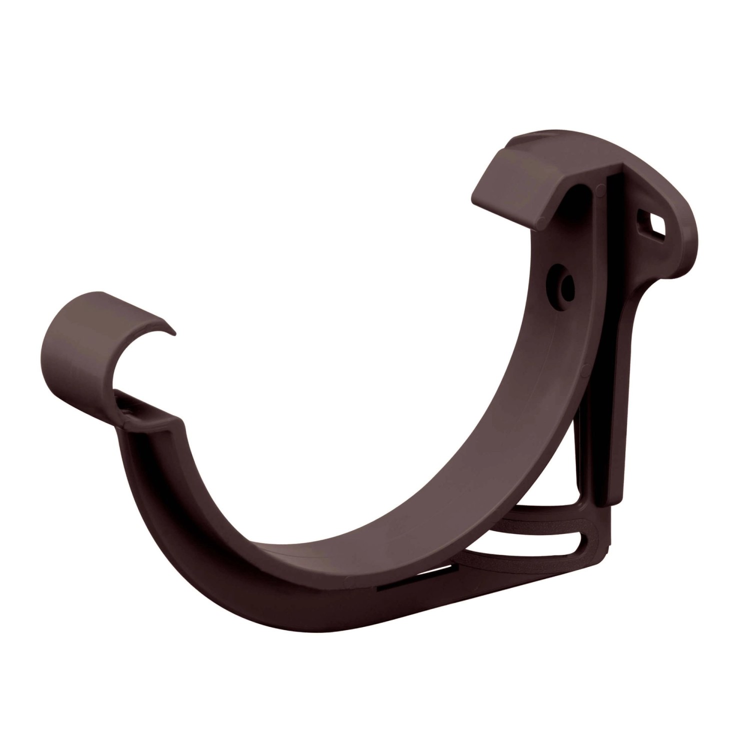 Inefa Stirnbretthalter Halbrund PVC NW 100 Dunkelbraun Befestigung Dachrinne