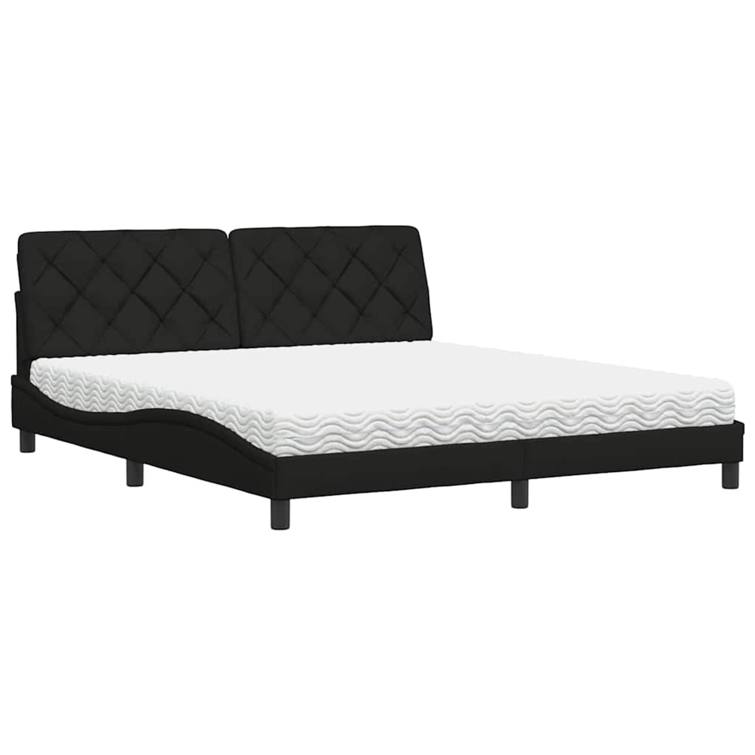 Thumbnail - vidaXL Bett mit Matratze Schwarz 180x200 cm Stoff 3310757