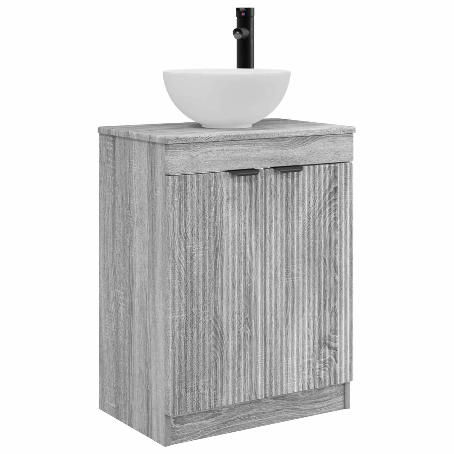 vidaXL Badezimmerschrank mit Waschbecken Grau Sonoma 54 x 35 x 83 cm 890144