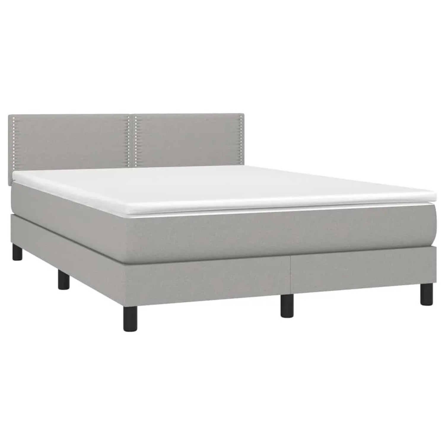 vidaXL Boxspringbett mit Matratze & LED Hellgrau 140x200 cm Stoff 3133077 günstig online kaufen