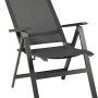 Acamp Klappsessel Urban, anthrazit-carbonfarbener Gartenstuhl mit atmungsaktivem Acatex-Gewebe und Aluminiumgestell.