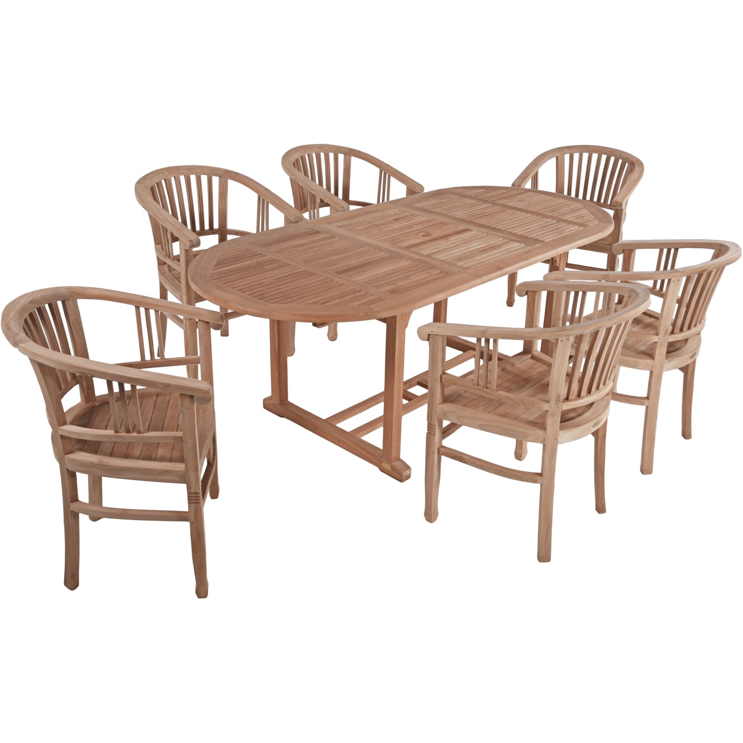 Garden Pleasure Gartenmöbel-Set Solo/Rinca 7-teilig Braun