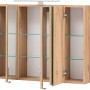 Held Möbel Spiegelschrank Salerno, 80 cm, Wotaneiche, mit drei Spiegeltüren und LED-Leuchte.
