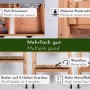 Detailansicht WONDERMAKE Pflanztisch Kirschbaum auxilium1: Schubladen, Ablage, Metallfüße.