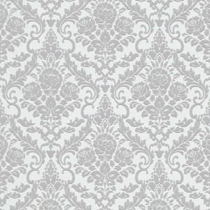 Bricoflor Vliestapete mit floralem Ornamentmuster in Weiß-Grau für Wohn- und Esszimmer.