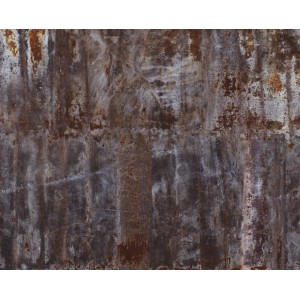 Rasch Digital Fototapete Factory IV mit braunen Metallplatten im Rost-Look, 3x3,72m.