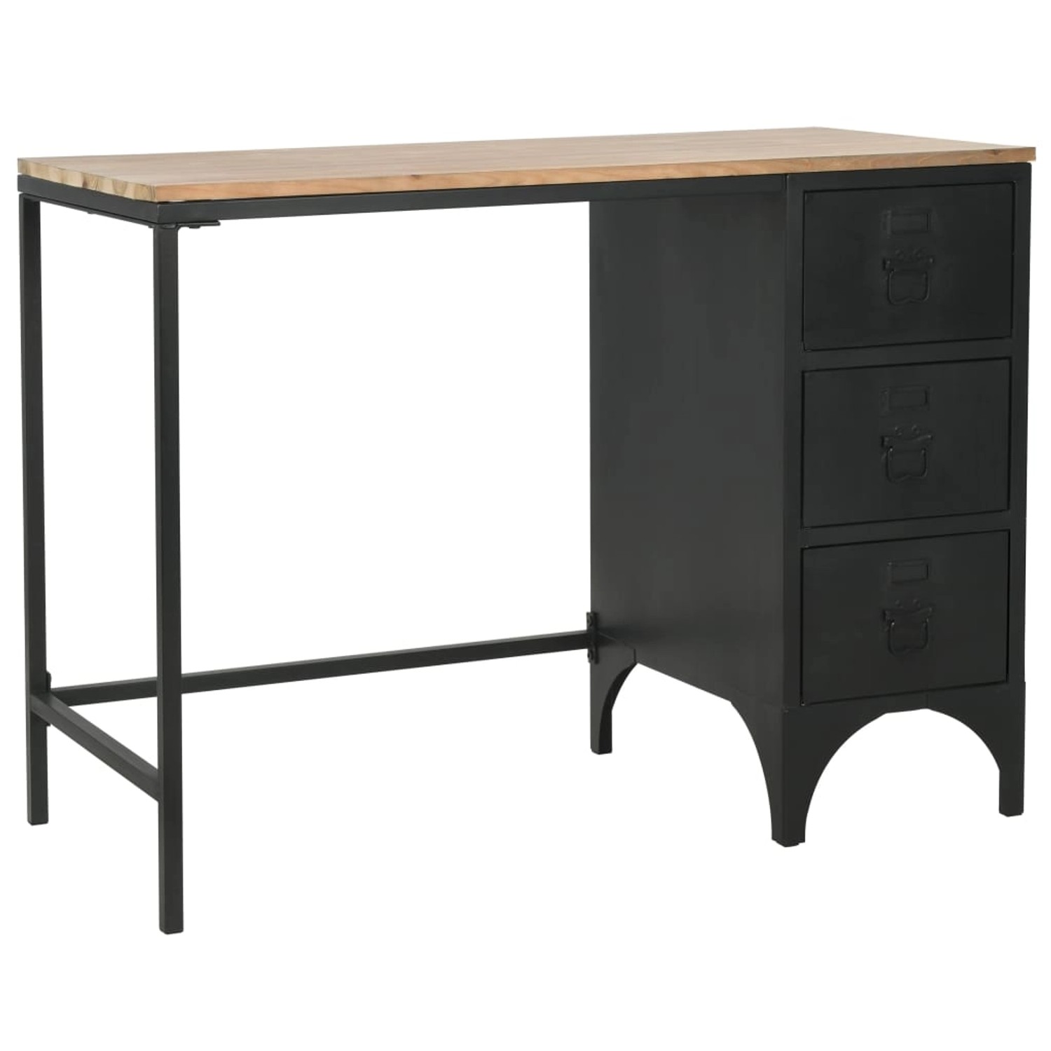 vidaXL Einzelsockel Schreibtisch Massivholz und Stahl 100x50x76 cm 246421 günstig online kaufen