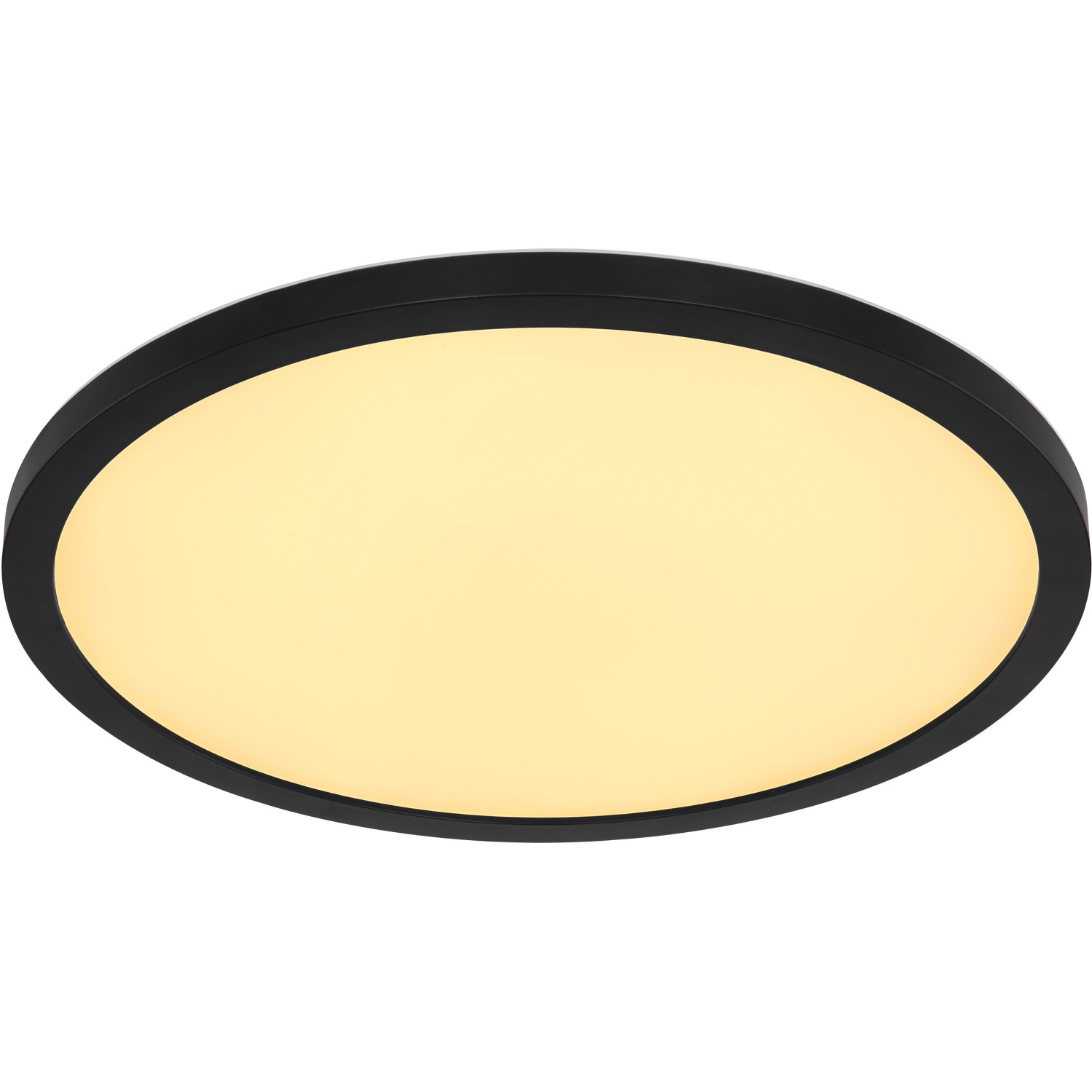 Schwarze, runde LED-Deckenleuchte Sapana, 2-flammig, mit Farbwechsel (CCT, RGB).