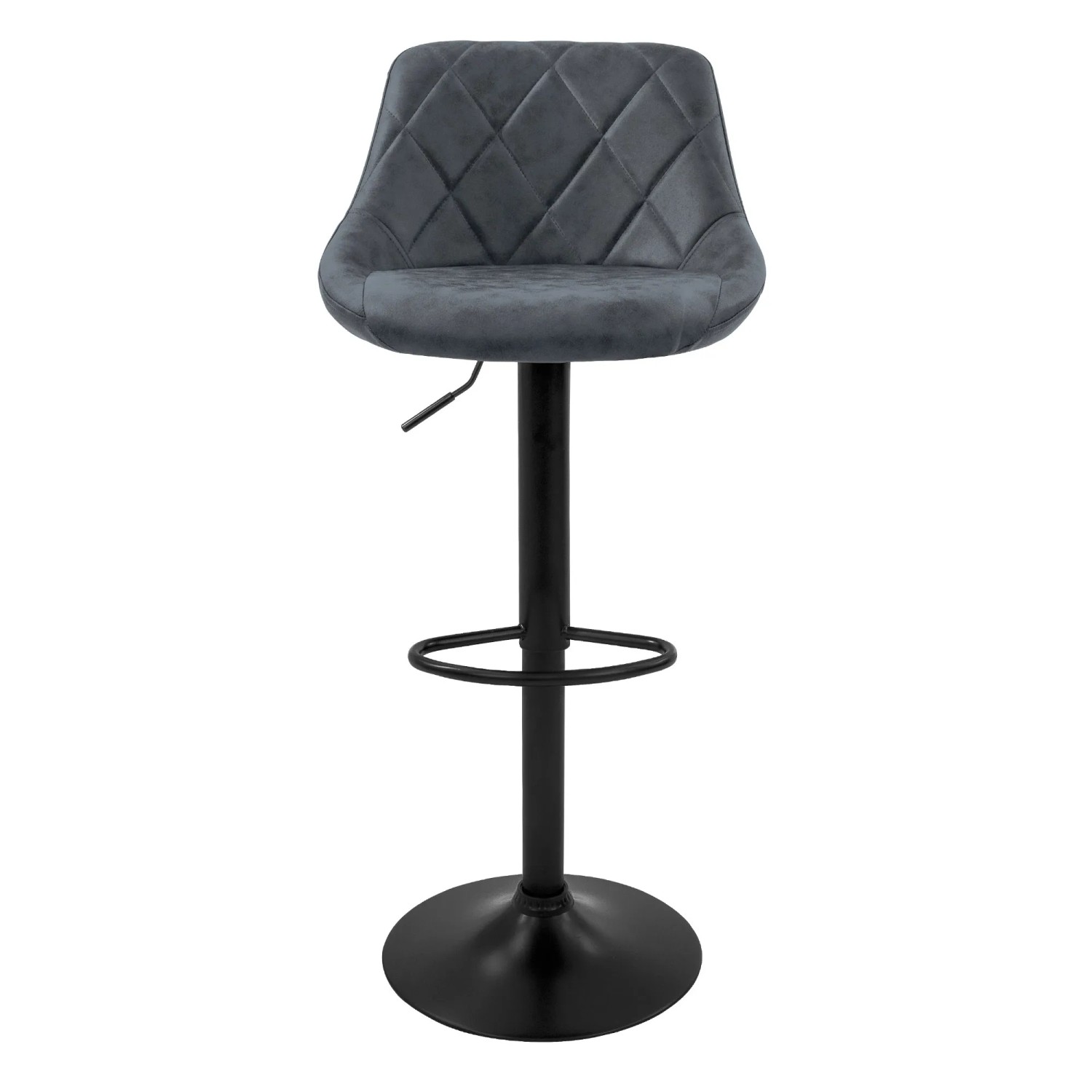 ML-Design Barhocker 4er Set, anthrazitfarbener Kunstleder Barstuhl mit Rautenmuster und schwarzem Gestell.