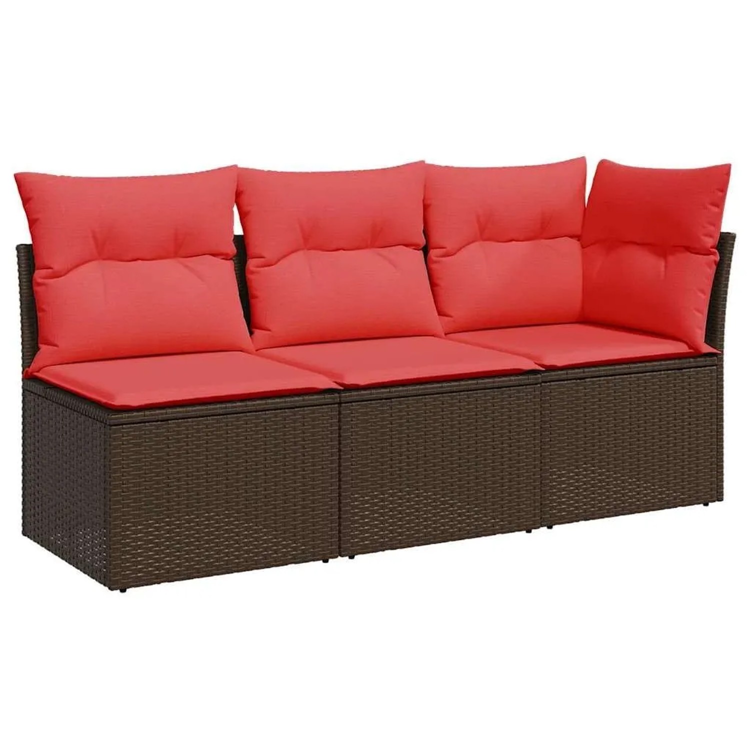 vidaXL Gartensofa mit Kissen 3-Sitzer Braun Poly Rattan 366241 günstig online kaufen