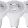 Fünf GU10 LED Leuchtmittel, 4,5 W, in Weiß. Energiesparende Lampen für Wohnräume.