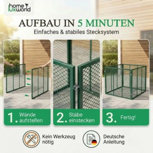 HomeLuxWorld Garten Komposter Metall 750 Liter  100 x 100 x 75 cm  Grün
