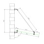 Technische Zeichnung: Glasvordach Olymp, 175x120 cm, Klarglas VSG, Maße und Winkel dargestellt.