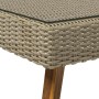 Detailansicht Tisch mit Glasplatte des Sofa-Lounge-Sets Borup, Wicker Beige.