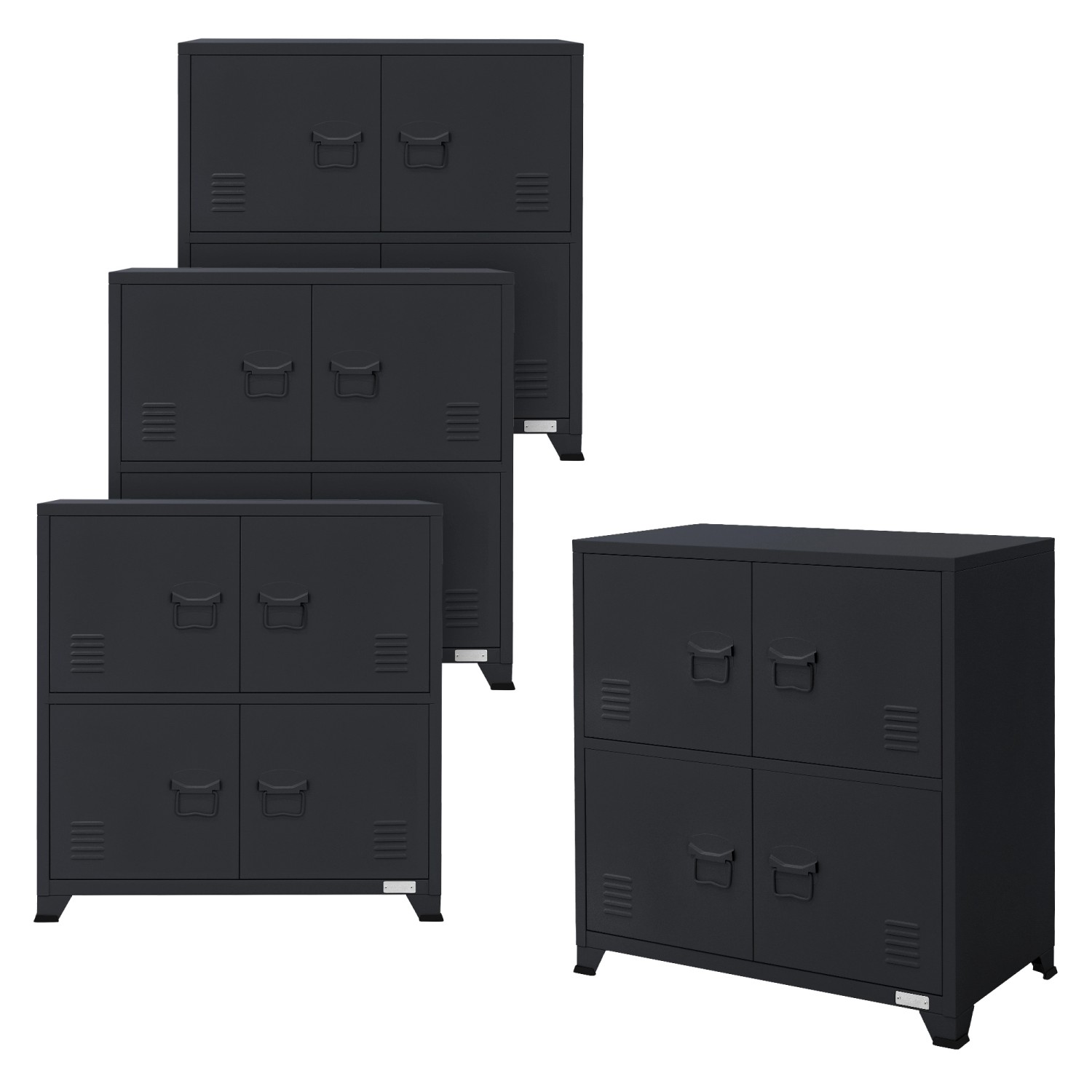 ML-Design 4Er Aktenschrank 75x40x80,5cm Anthrazit Stahl Freistehender günstig online kaufen