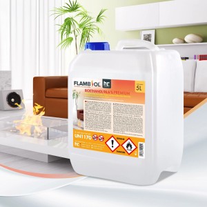 Kanister Flambiol Bioethanol 96,6% Premium, 5l für Ethanol-Kamine und Brenner.